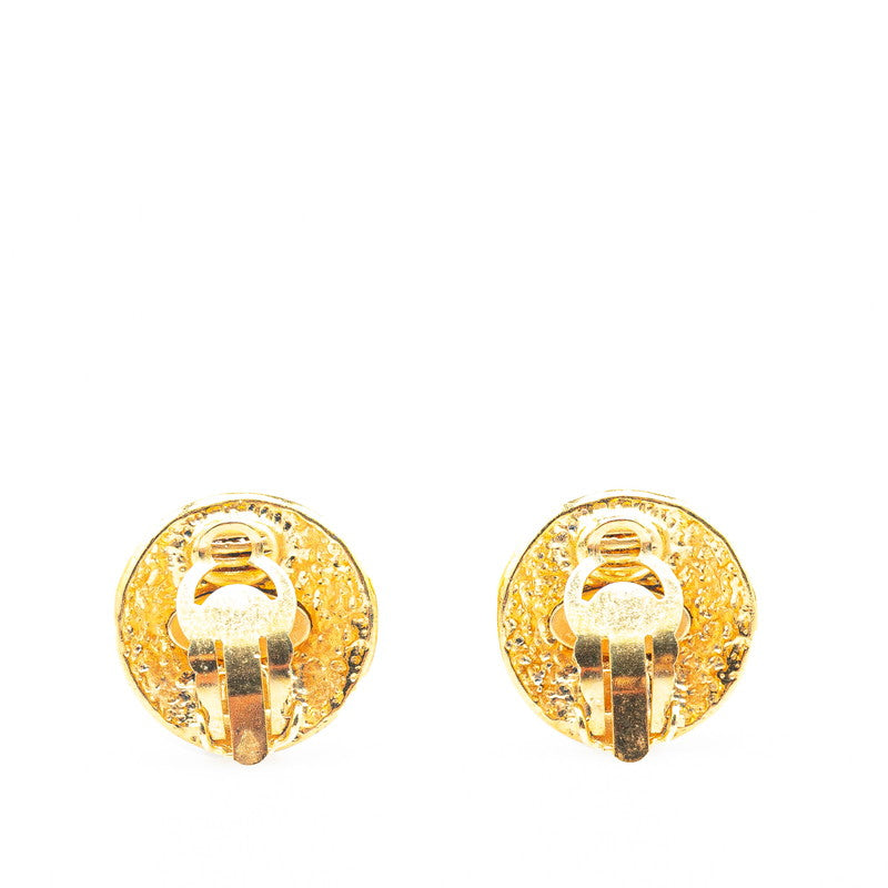 Chanel Gold Plated Coco Mark   Earrings 94P