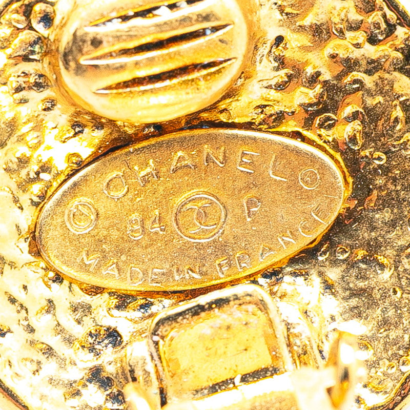 Chanel Gold Plated Coco Mark   Earrings 94P