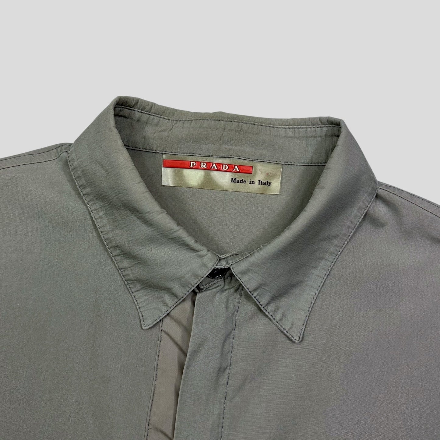 Prada Sport 1999 Nylon Panelled Cotton Boxy Zip-up Shirt - L/XL