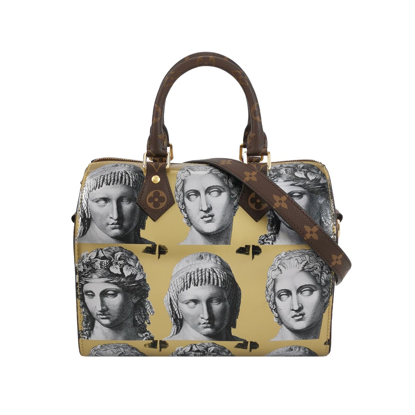 Louis Vuitton Speedy 25 Bandouliere Fornasetti M um Gold