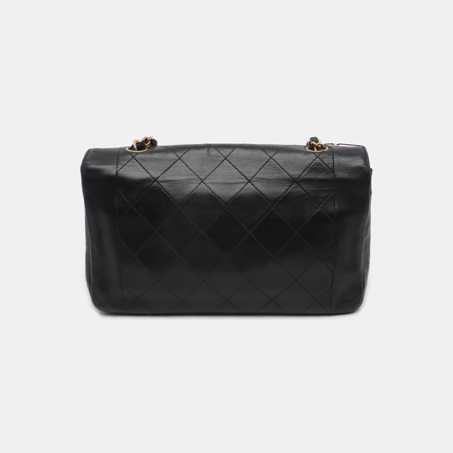 Chanel Diana CC Flap Bag Medium   Black Lambskin Leather with 24k Gold HW, 1991-1994