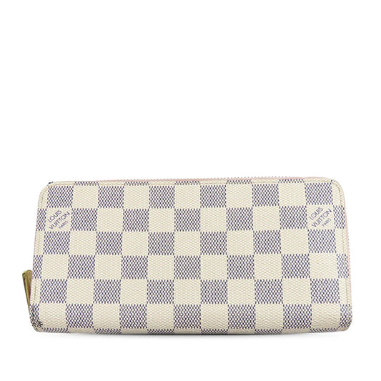 White Louis Vuitton Damier Azur Zippy Long Wallet