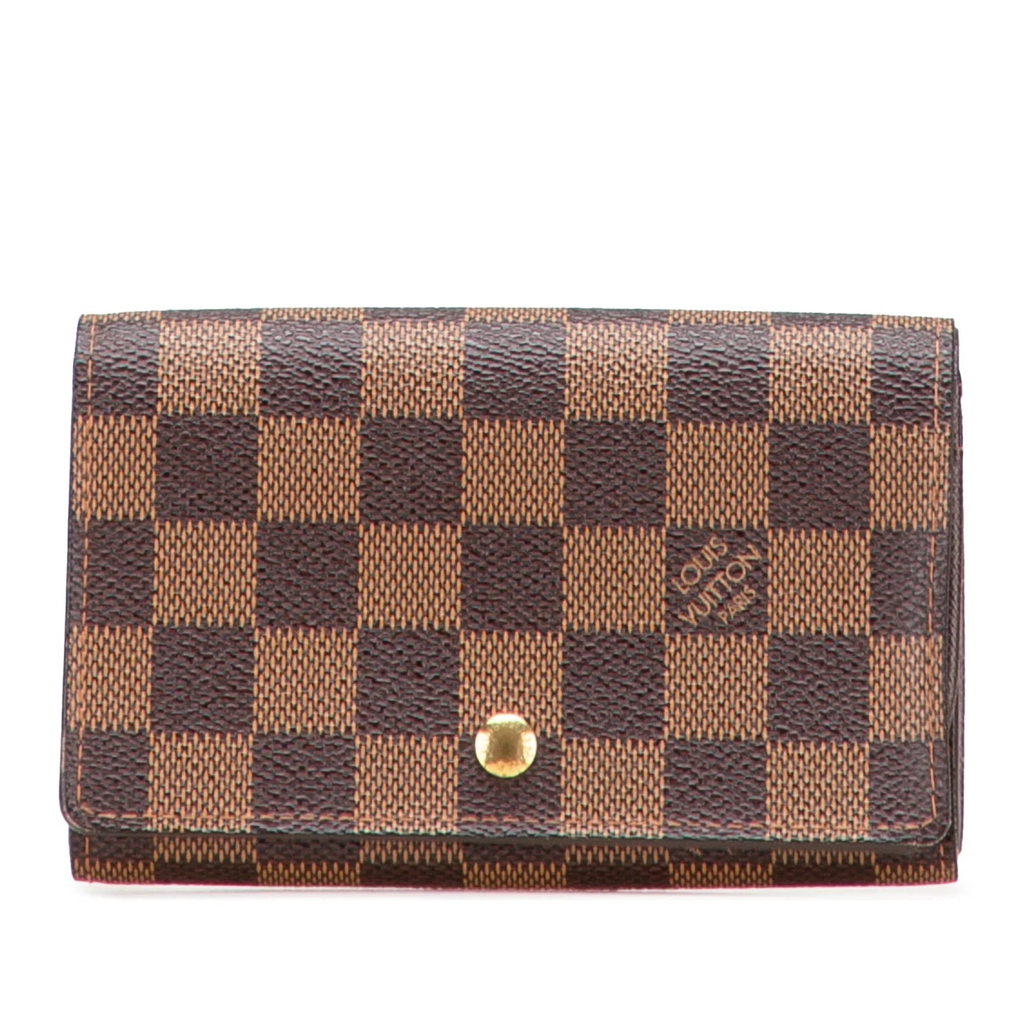 Brown Louis Vuitton Damier Ebene Porte Monnaie Tresor Wallet