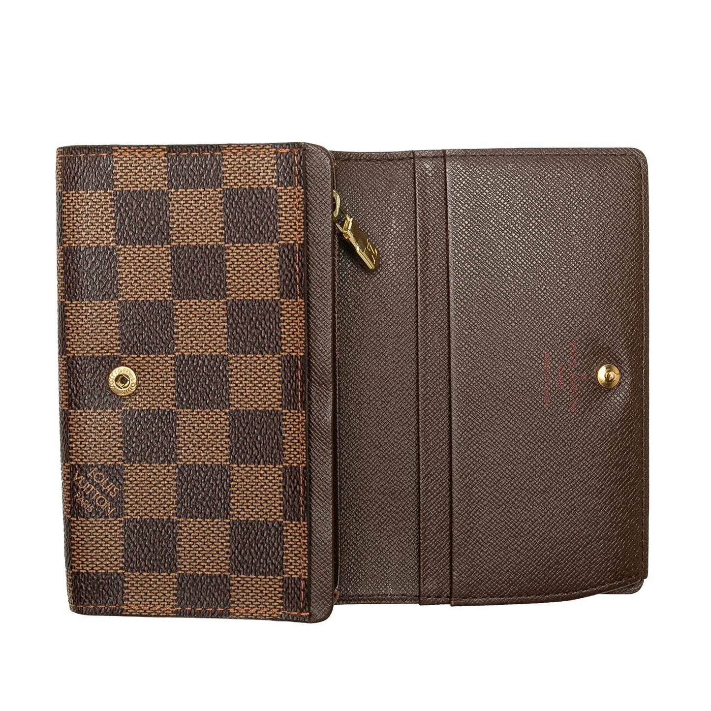 Brown Louis Vuitton Damier Ebene Porte Monnaie Tresor Wallet