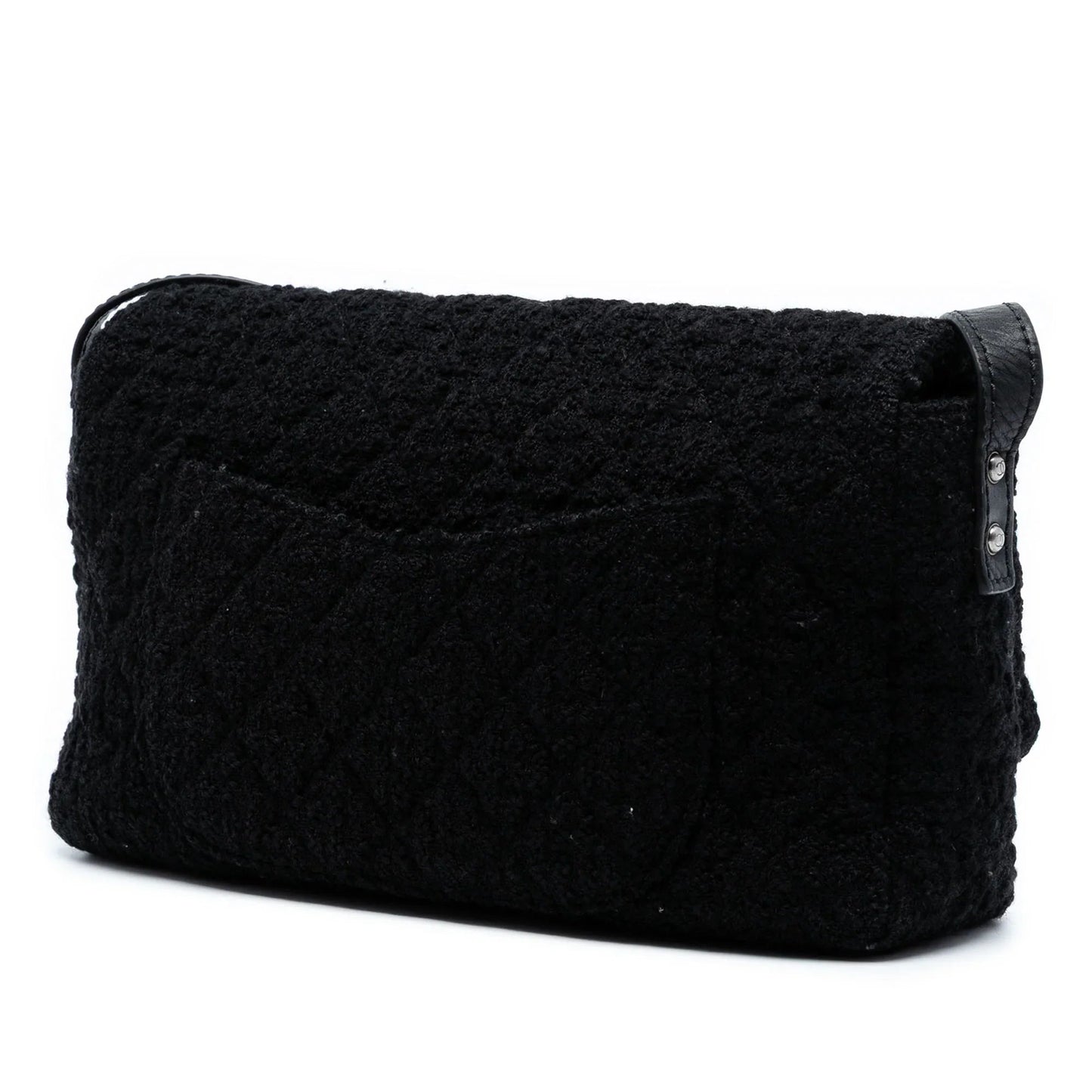 Black Chanel Jumbo Reissue 2.55 Quilted Tweed Easy Messenger Flap Crossbody Bag