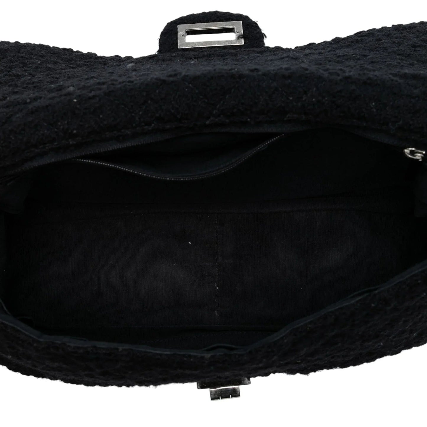 Black Chanel Jumbo Reissue 2.55 Quilted Tweed Easy Messenger Flap Crossbody Bag