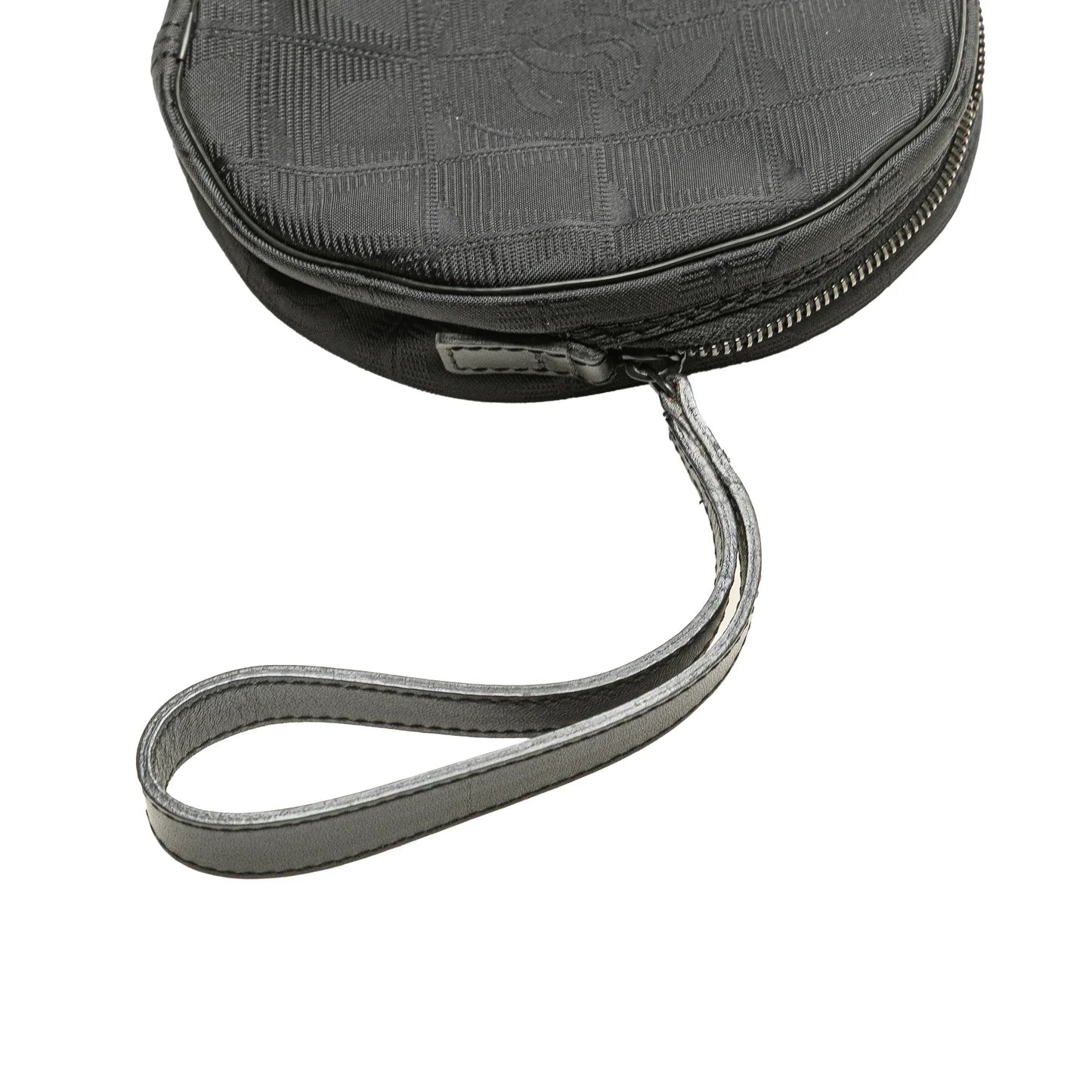 Black Chanel New Travel Line Nylon Round Pouch