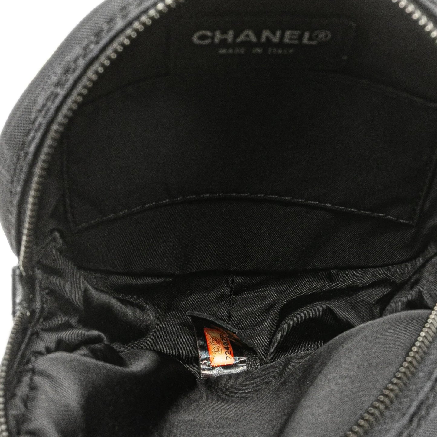 Black Chanel New Travel Line Nylon Round Pouch