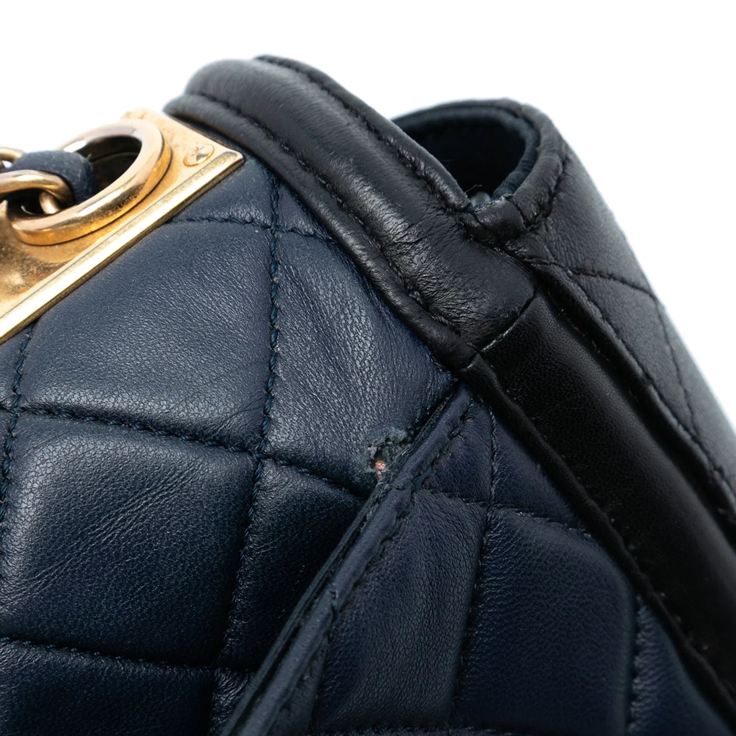 Blue Chanel Medium Bicolor Quilted Lambskin Elegant CC Flap Crossbody Bag