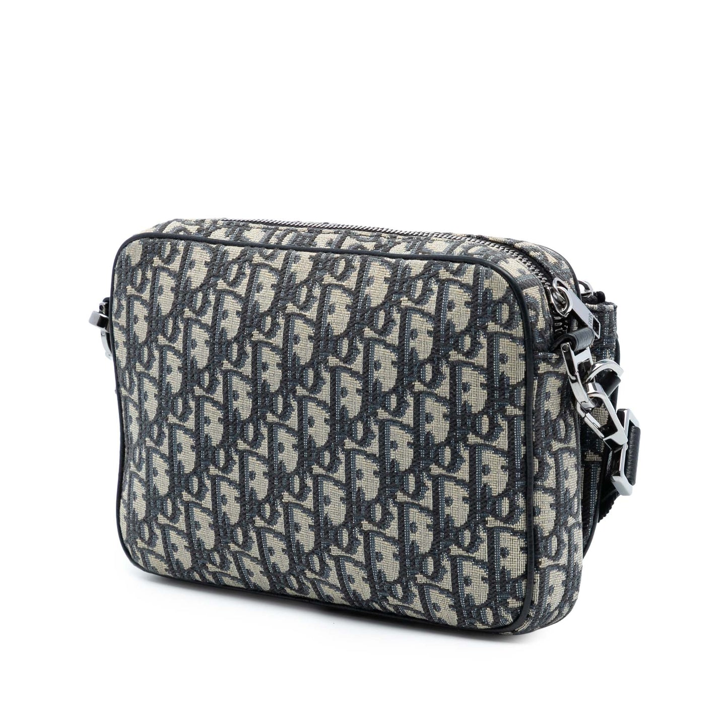 Blue Dior Oblique Canvas Saddle Triple Pouch Crossbody Bag