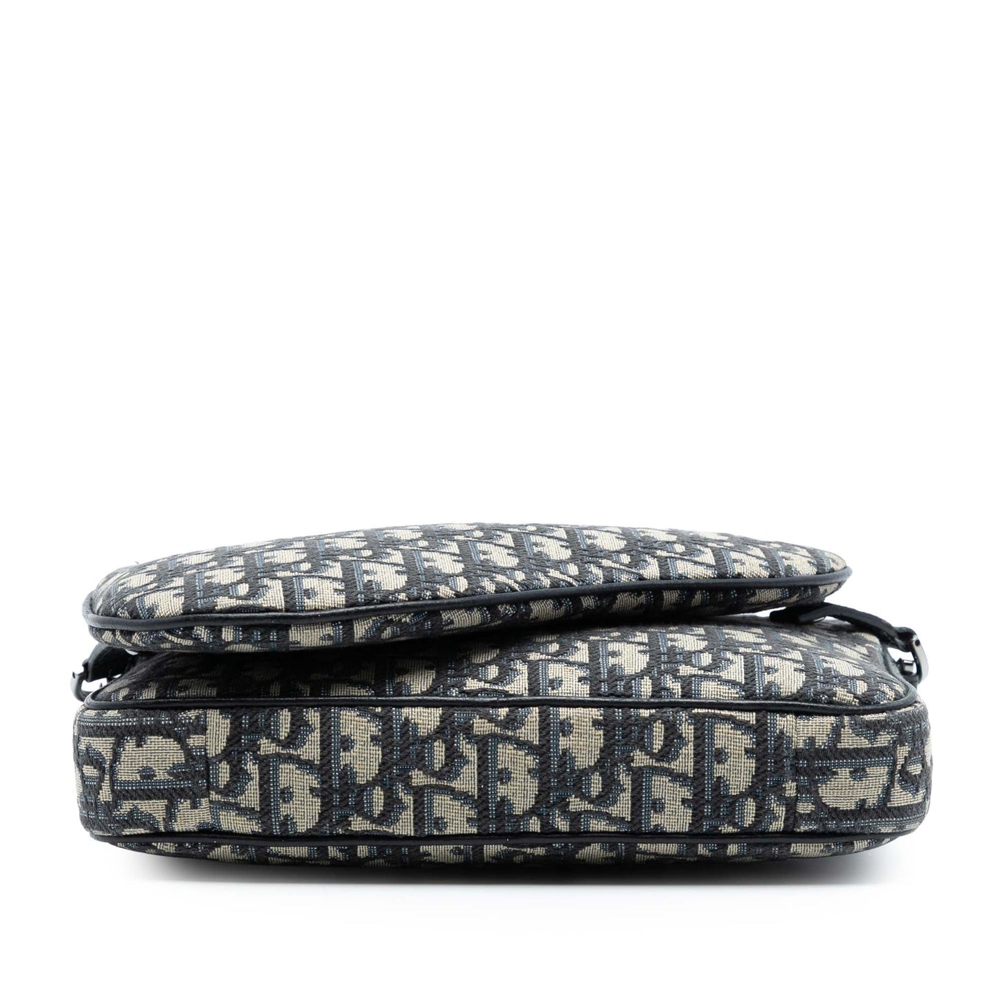 Blue Dior Oblique Canvas Saddle Triple Pouch Crossbody Bag