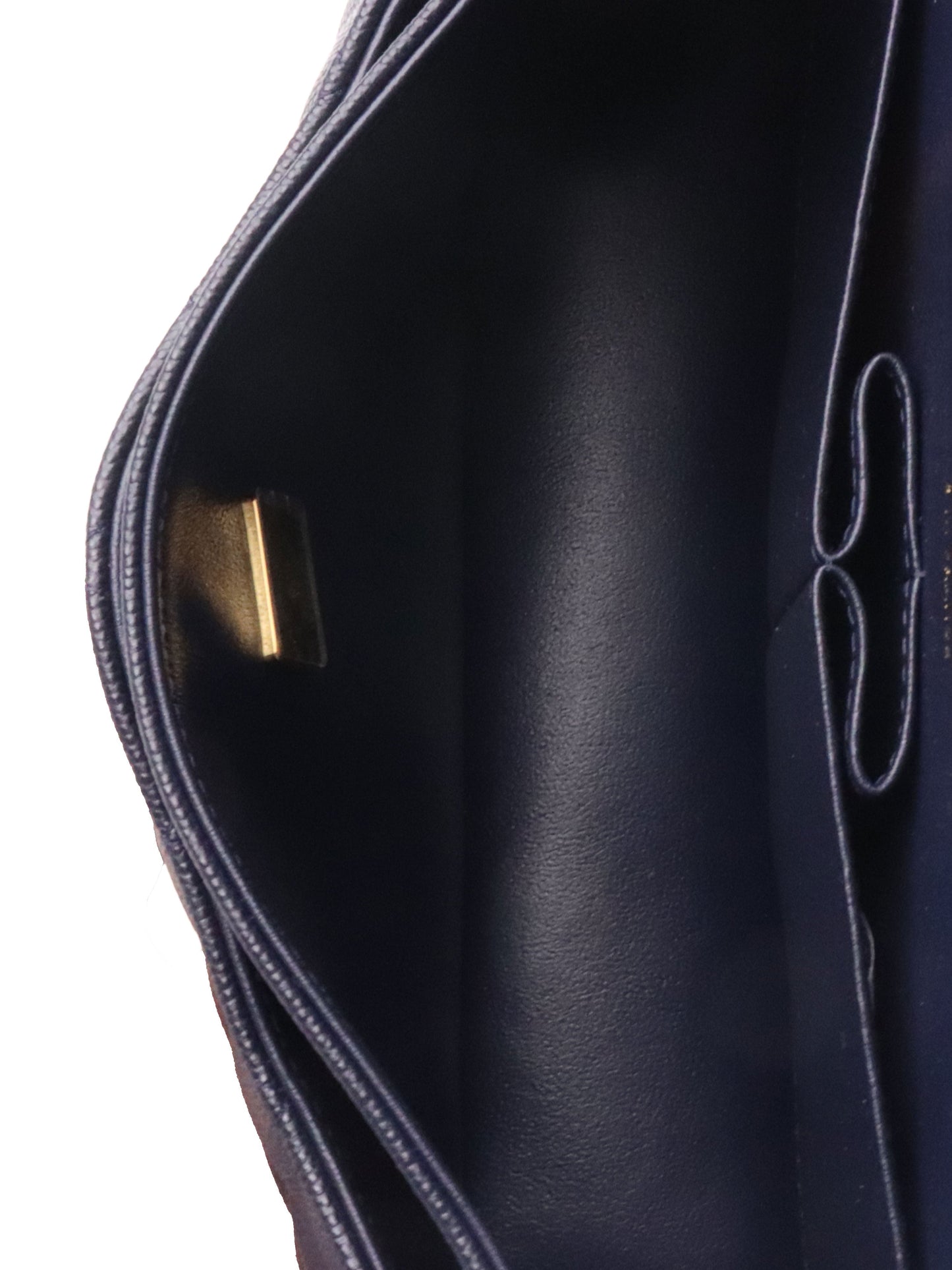 Chanel Small Navy Caviar Classic Flap LGHW.