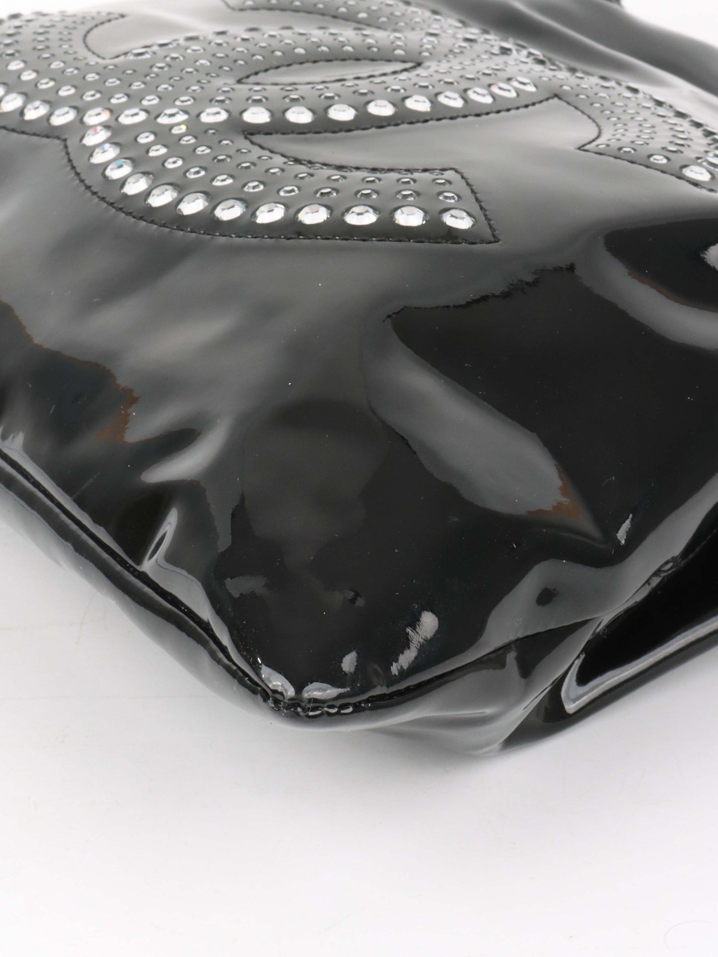 Chanel Black Strass CC Bonbon Chain Tote with Enamel Coco Mark.