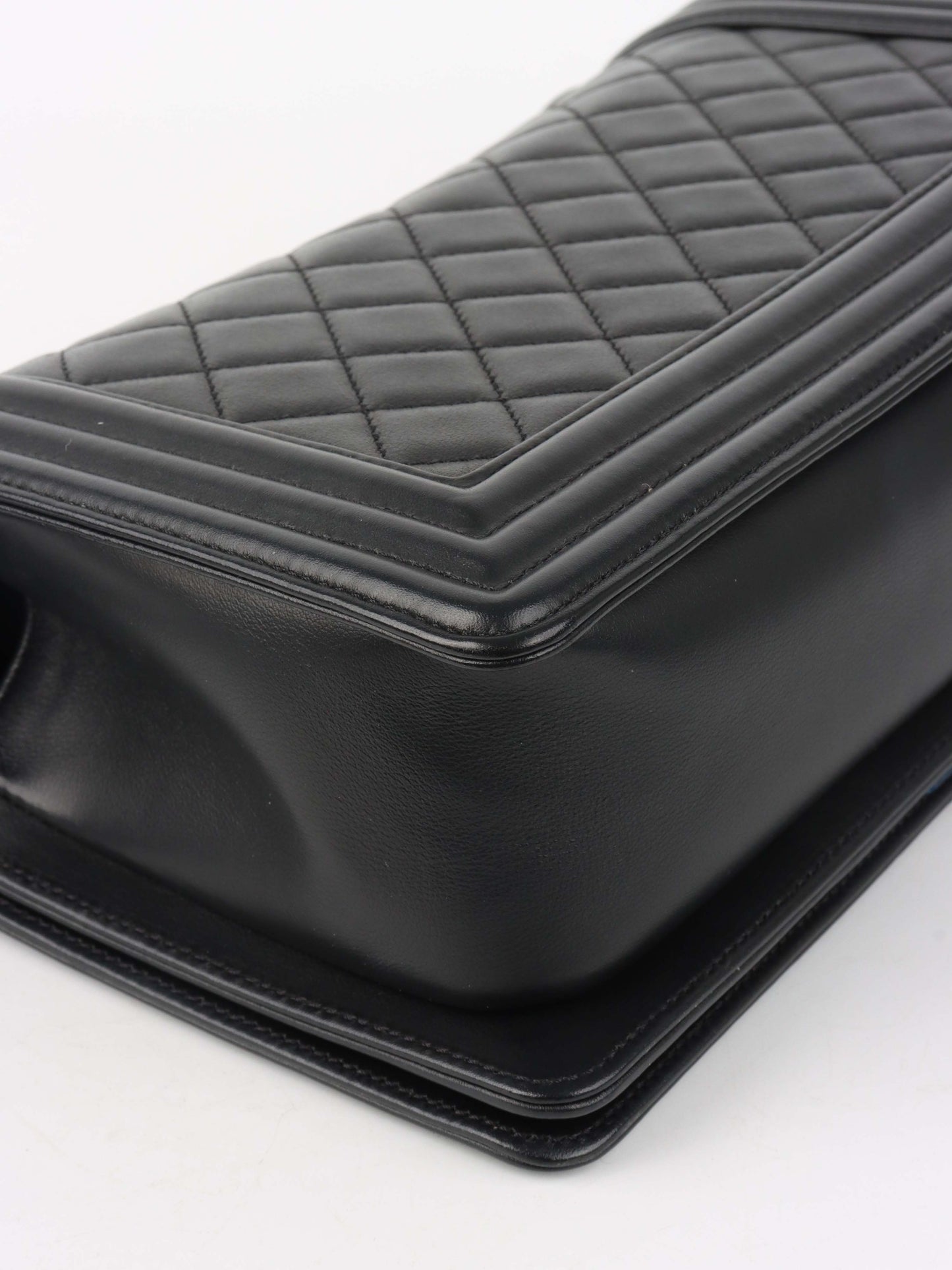 Chanel So Black Medium Lambskin Boy Bag.