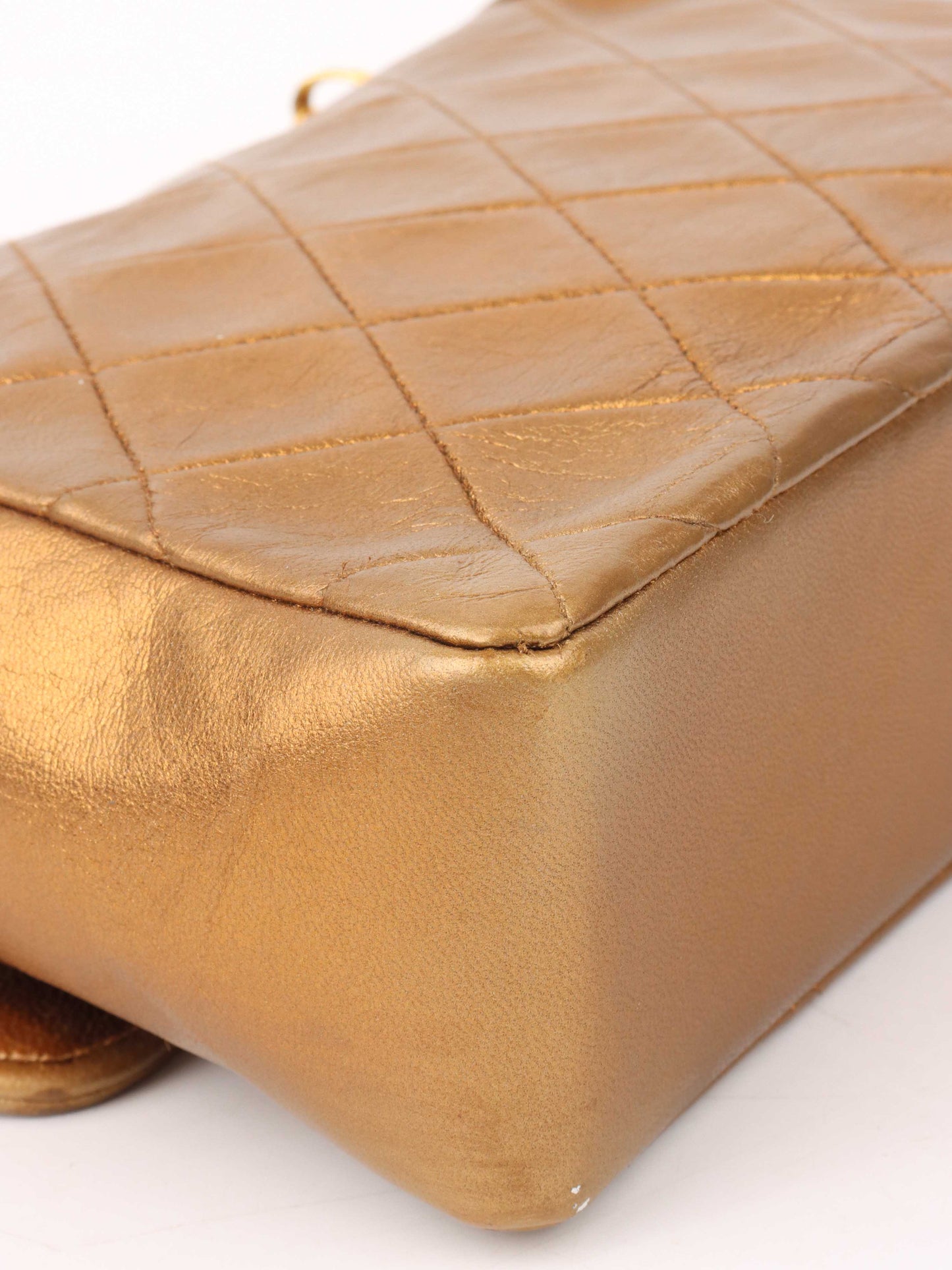 Chanel Gold Matellic   Chain Bag.