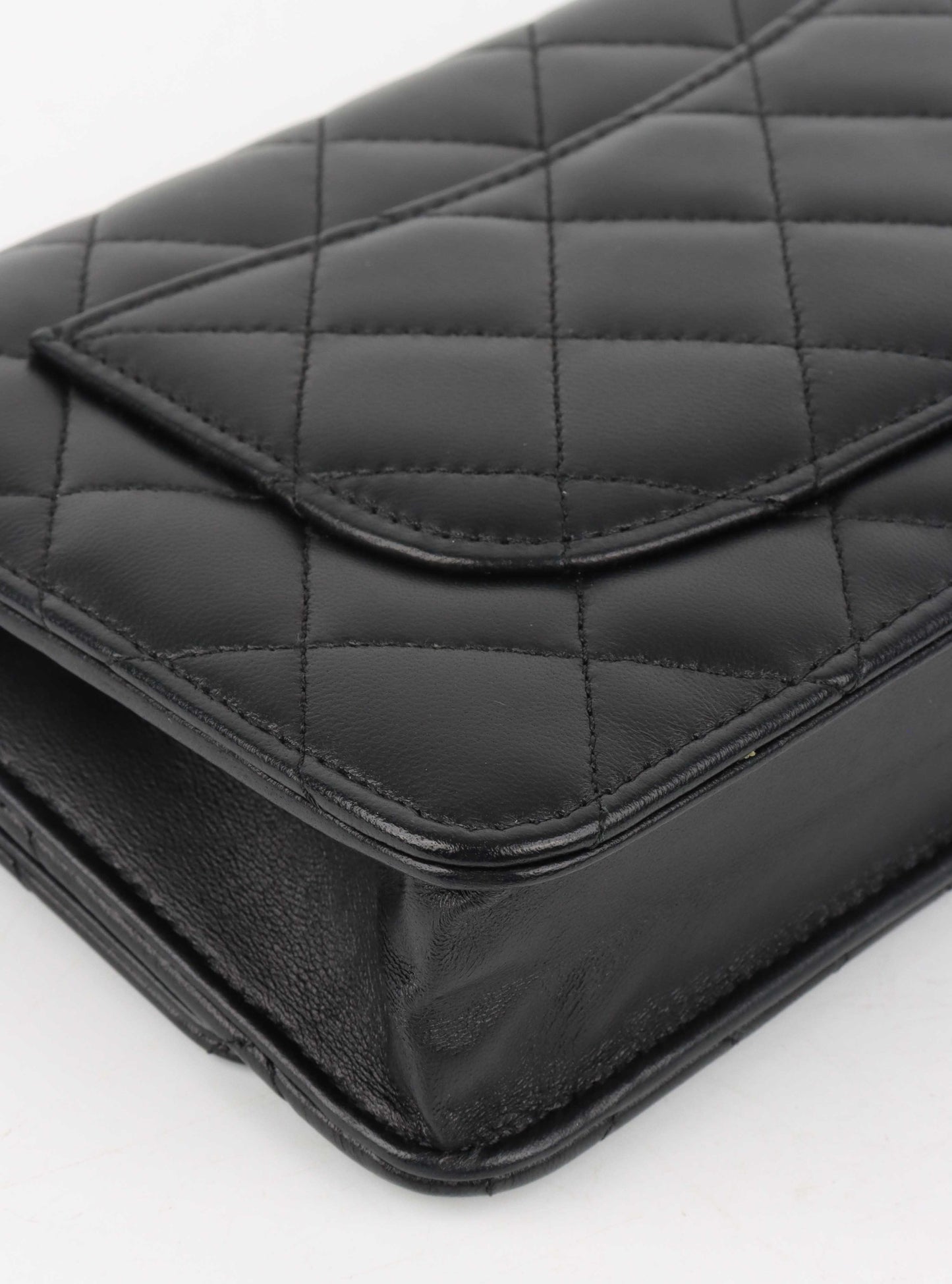 Chanel Black Lambskin Wallet on Chain SHW.