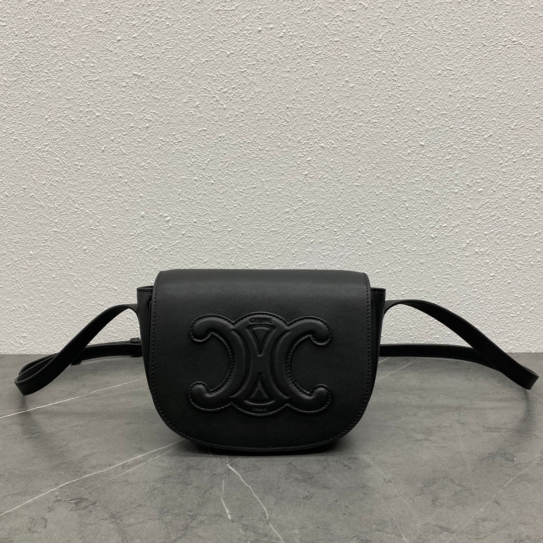 Top Quality Folco Cuir Triomphe Black For Women 7in/19cm 198263DU3.38NO