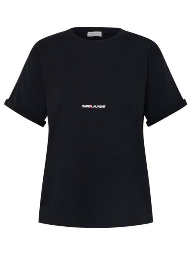 Luxury Saint Laurent Trending 2025 Rive Gauche Short Sleeve T-Shirt Black