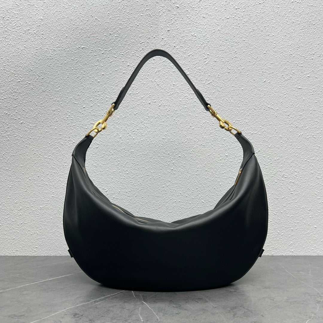 Top Quality MeTop Qualityum Leandre Bag In Supple Black For Women 14in/35cm 197263DV7.38NO