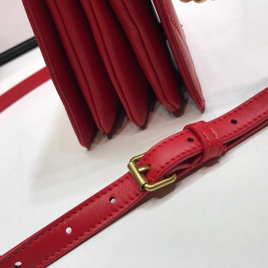 YSSL Angie Patent Handbag Red For Women 8in/22cm YSL
