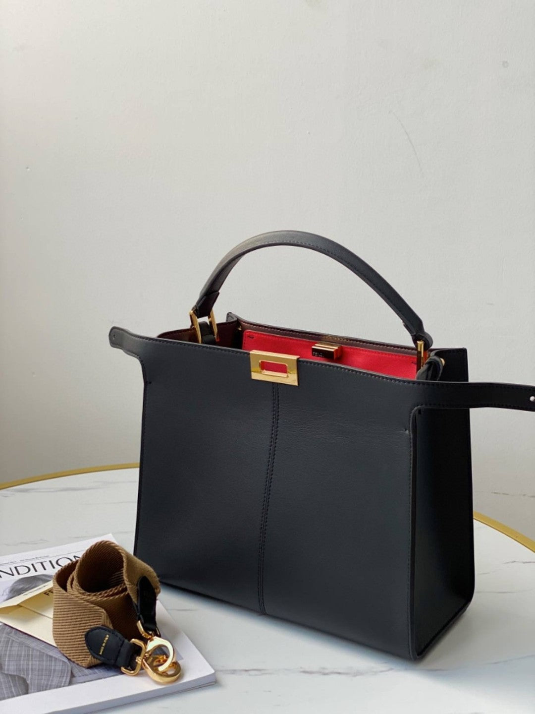 FI Top Quality X-Lite Tote MeTop Qualityum Black Bag For Woman 30cm/12in