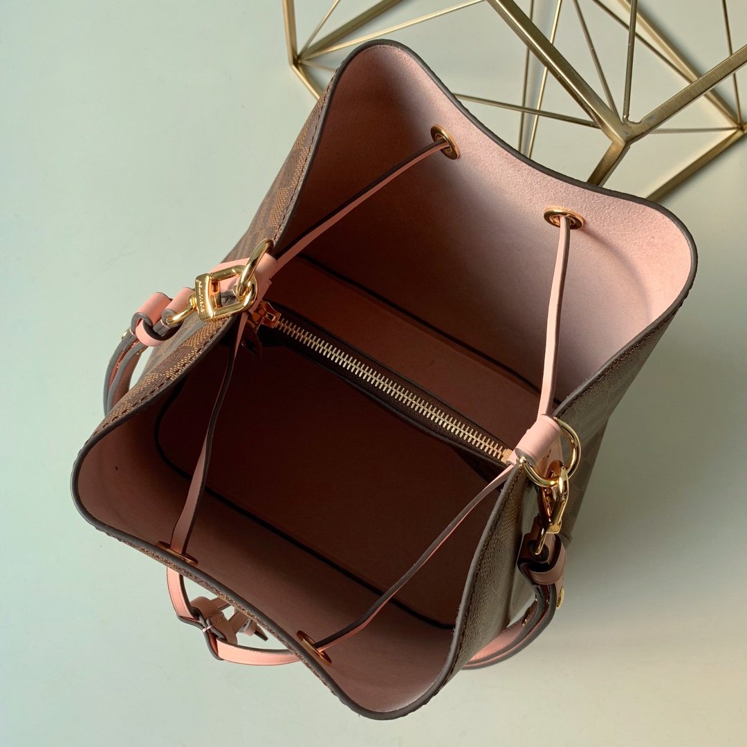Top Quality NeoNoe Bucket Bag Damier Ebene Canvas Venus Pink For Women,  Shoulder And Crossbody Bags 10.2in/26cm Top Quality N40198