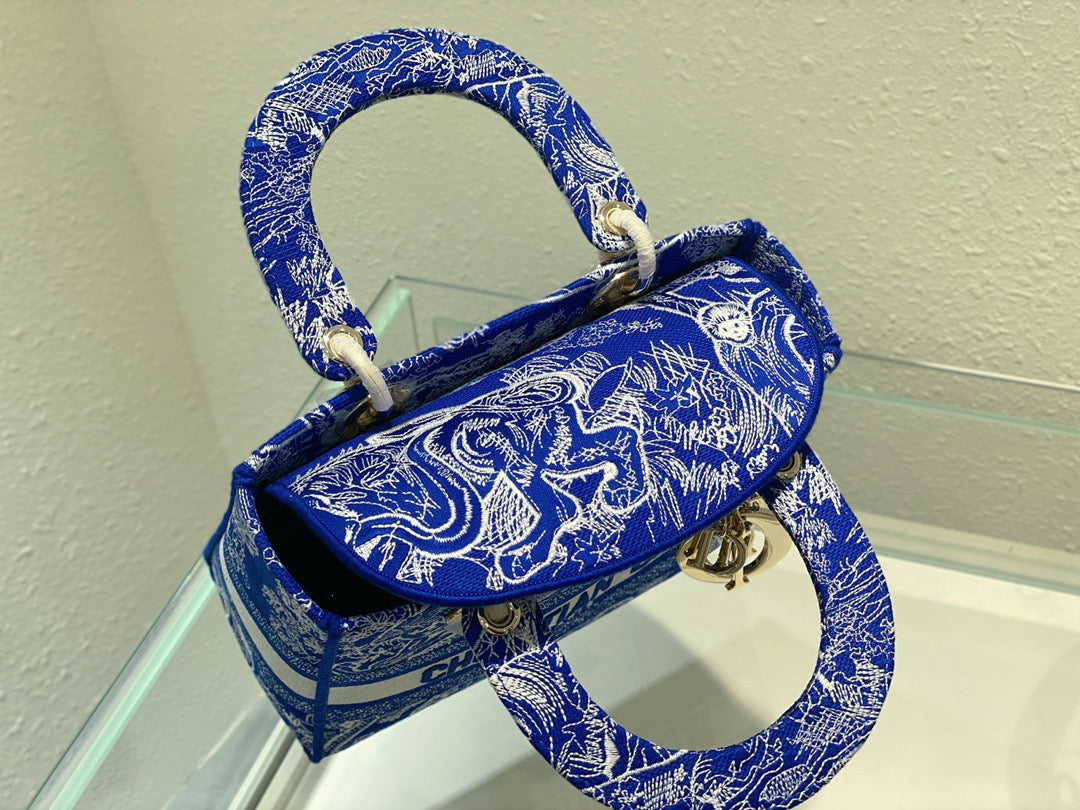 Top Quality MeTop Qualityum Lady D-Lite Bag Blue, For Women, Womens Handbags 24cm/9.5in CD M0565OROC_M808