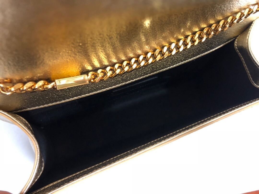 Top Quality Kate Chain Wallet With Tassel Yellow Copper For Women 10.2in/26cm YSL