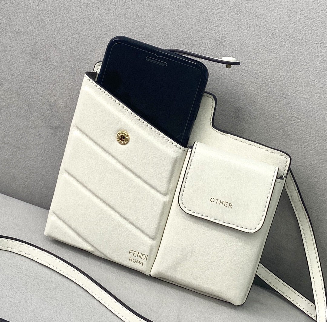 Top QualityTop Quality Bustine 2 Pockets Mini White Bag For Woman 16cm/6in