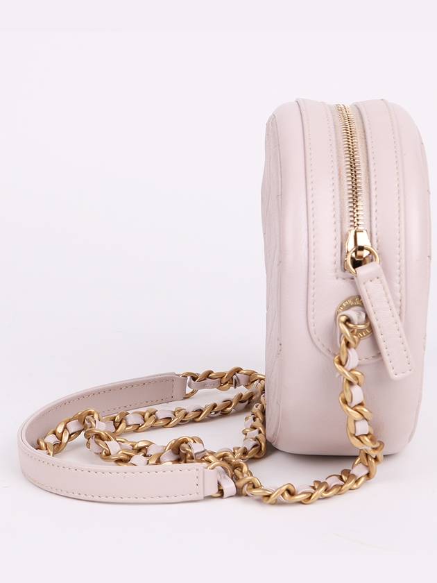 CC gold plated light pink small round chain bag AS1898 Chanel