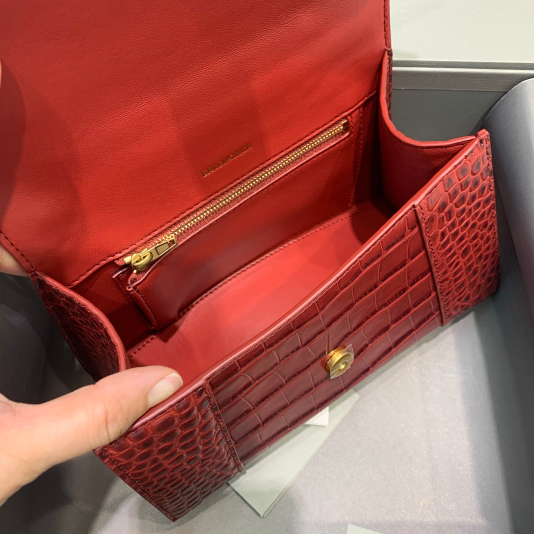 Top Quality Hourglass Small Handbag In Dark Red, For Women,  Bags 9in/23cm 5935461LRGM6211