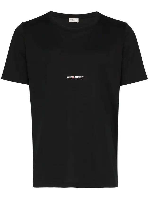 Luxury Saint Laurent Trending 2025 Men's Small Logo Short Sleeve T-Shirt Black