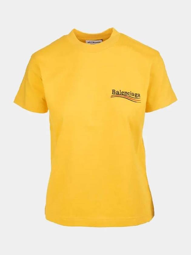 Luxury Balenciaga Trending 2025 Wave Logo Slim Fit Short Sleeve T-Shirt Yellow