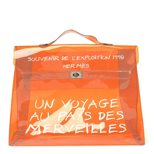 Hermes Vinyl Souvenir De L'Exposition Kelly Orange