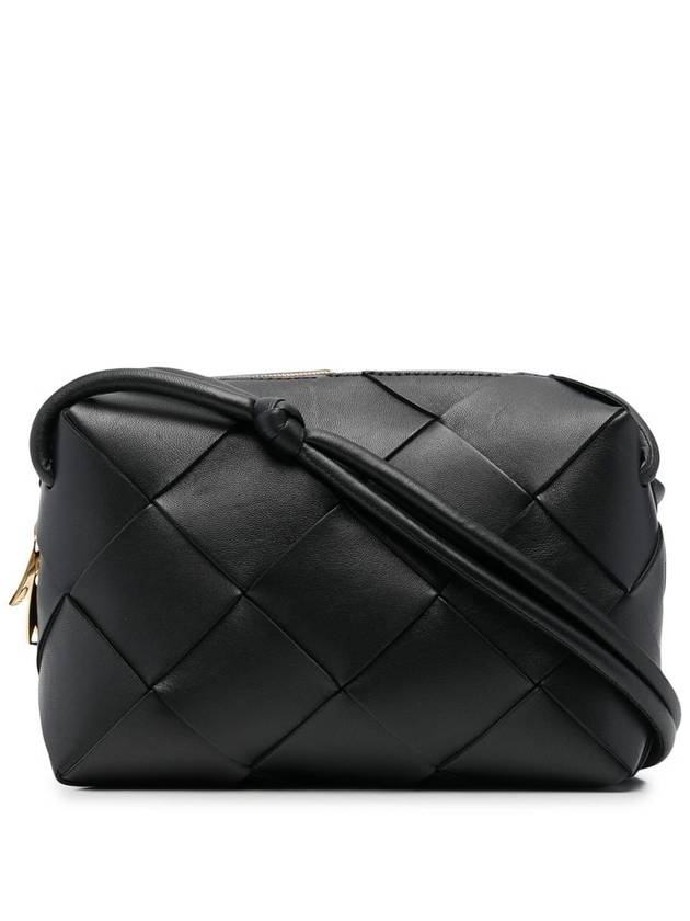 Luxury Bottega Veneta Cassette Intrecciato Small Cross Bag Black