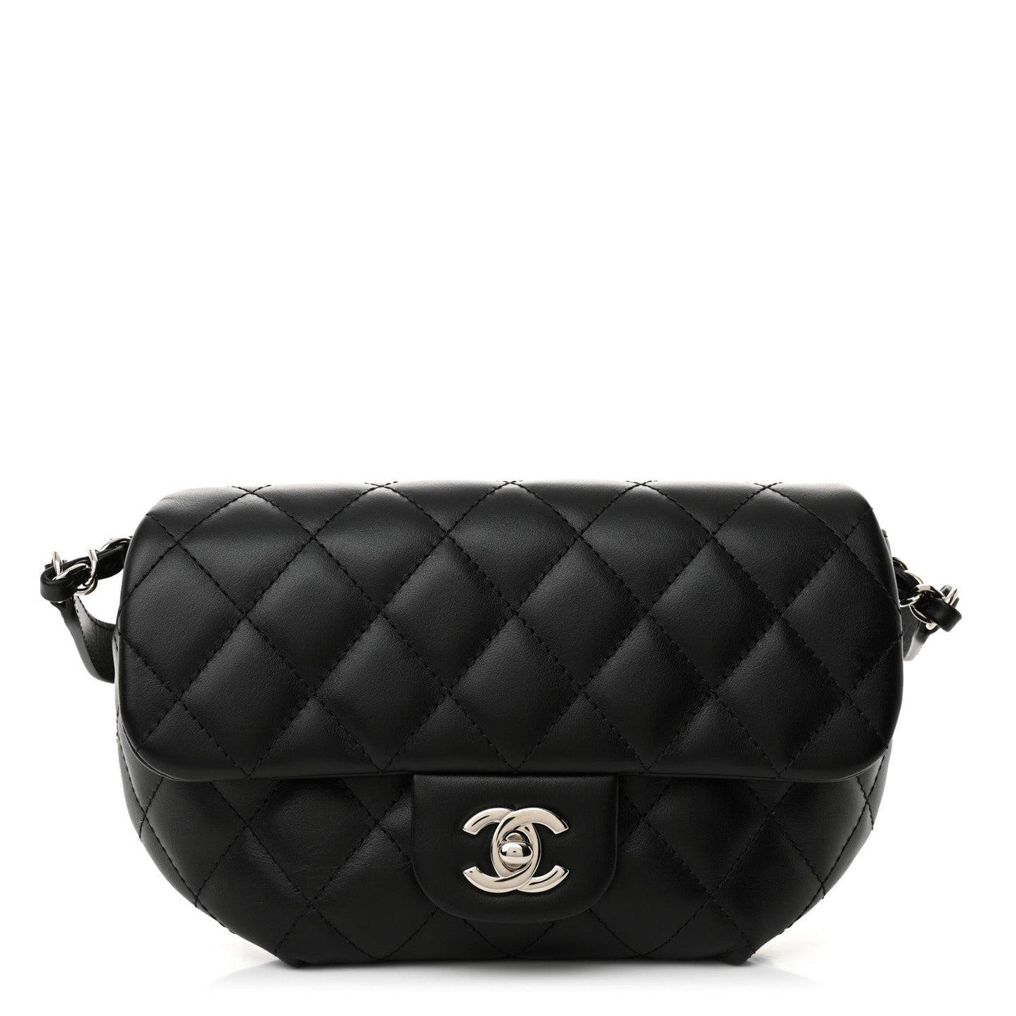 Chanel Calfskin Quilted CC Uniform Flap Belt Bag Black