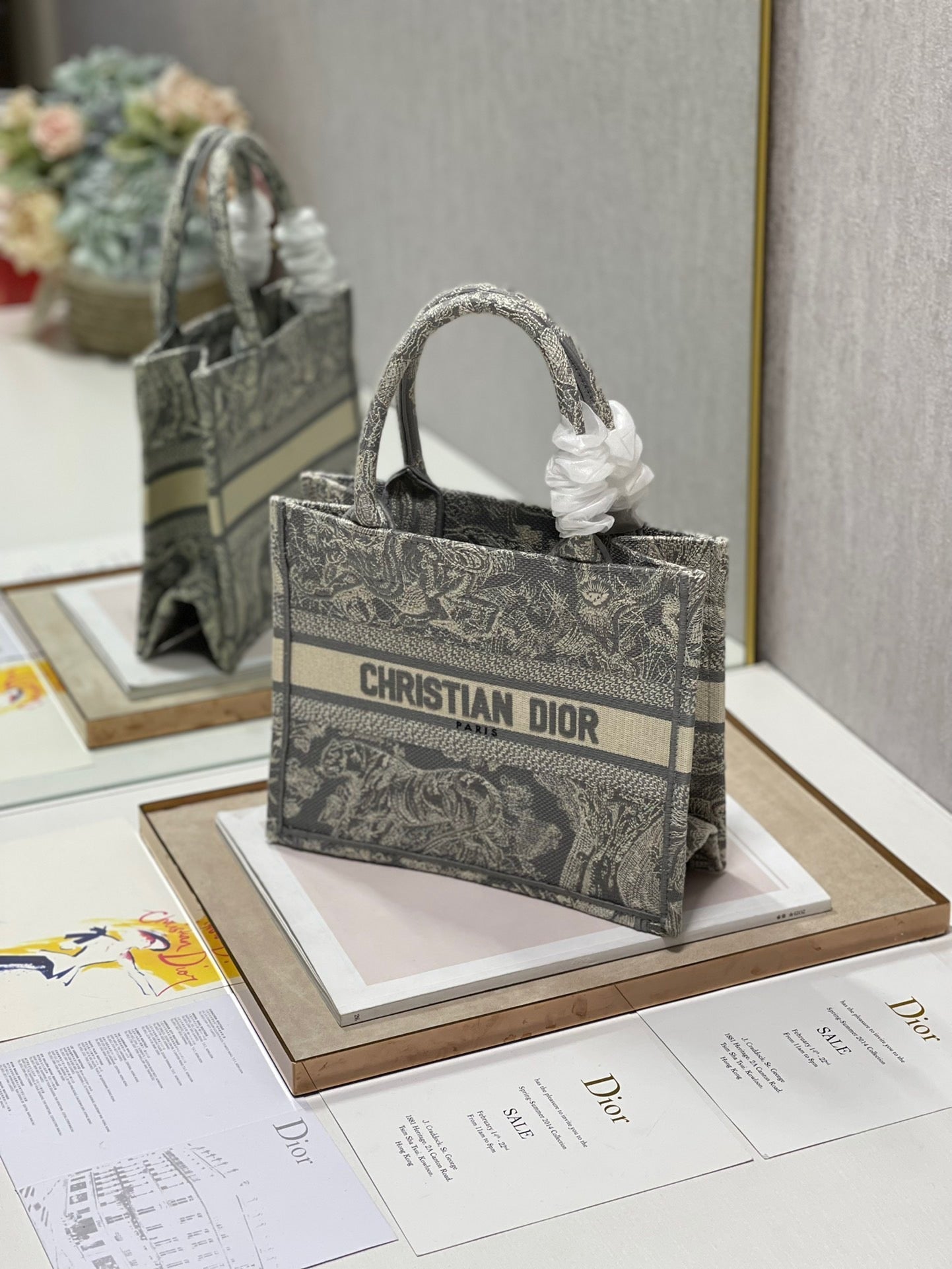 Top Quality Small Book Tote Grey, For Women, Womens Handbags 26.5cm/10.5in CD