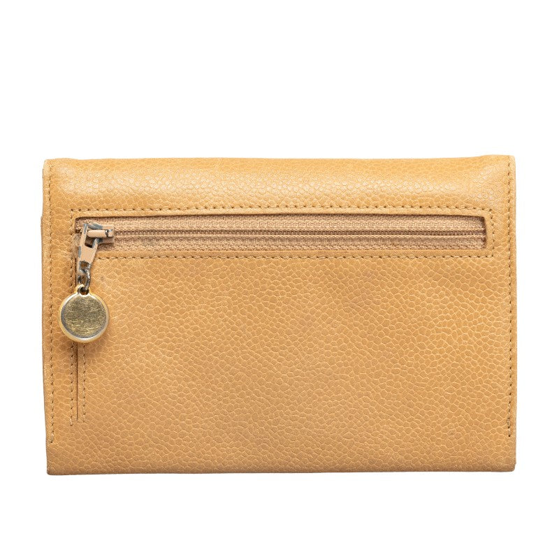 Chanel Cocomark Double Folded Wallet Beige Caviar   Chanel
