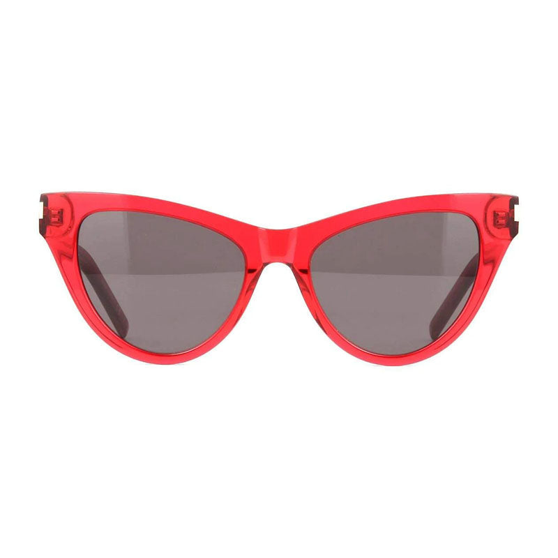 Saint Laurent Sunglasses Cat Eye Full Rim, Shiny Red Frame and Black Lens SL425005