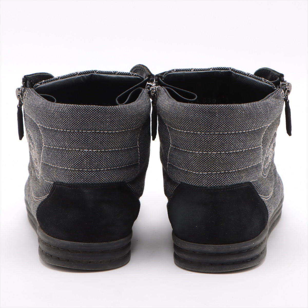 Chanel Coco sweat x canvas high-cut sneaker 39 ladies black x white G30617 mattress double jeep stick  happy market shop