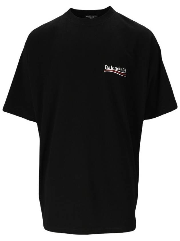Luxury Balenciaga Trending 2025 Political Campaign Large Fit Short Sleeve T-Shirt Black