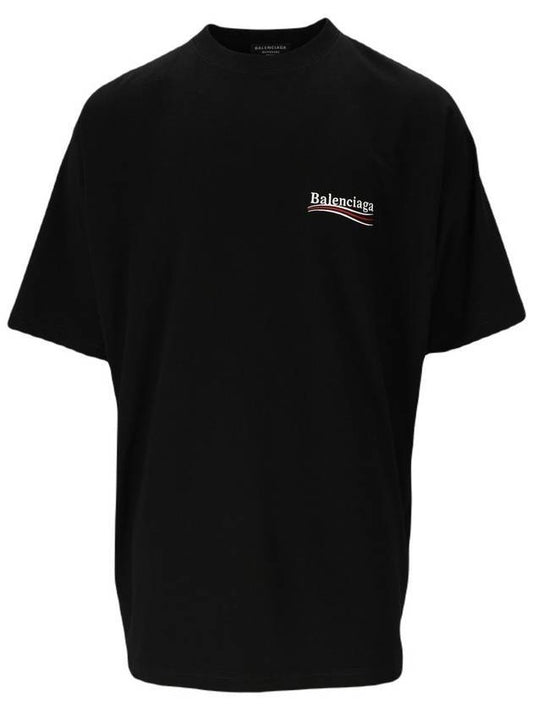 Luxury Balenciaga Trending 2025 Political Campaign Large Fit Short Sleeve T-Shirt Black