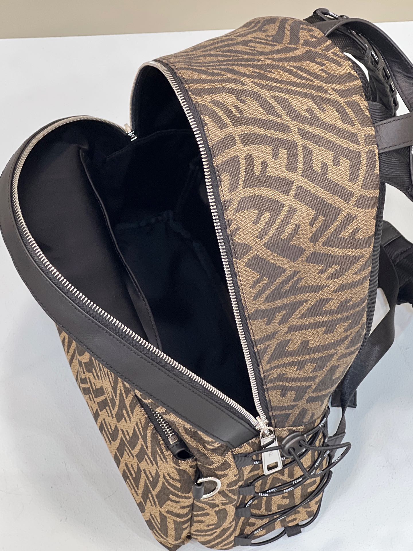 Top QualityTop Quality Backpack In Brown FF Vertigo Fabric Bag For Woman 30cm/12in