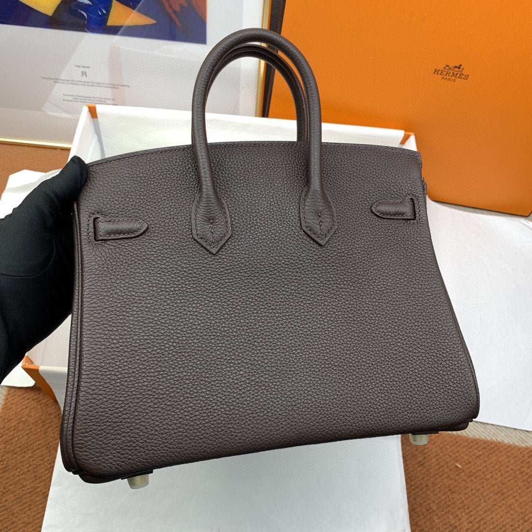 Top Quality Birkin Nata Swift Dark Brown For Women Gold Toned Hardware 10in/25cm