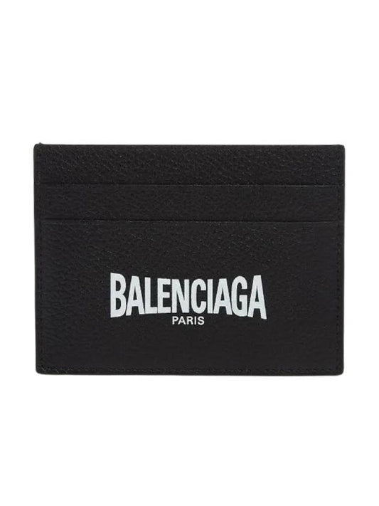 Luxury Balenciaga Trending 2025 Logo Print Card Wallet Black