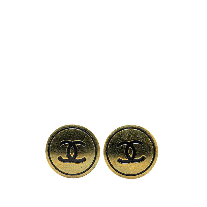 Chanel Gold Plated Coco Mark   Earrings 94P