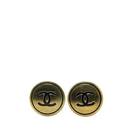 Chanel Gold Plated Coco Mark   Earrings 94P