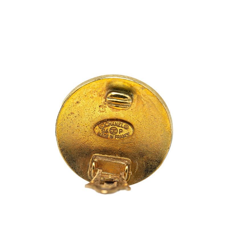 Chanel Gold Plated Coco Mark   Earrings 94P