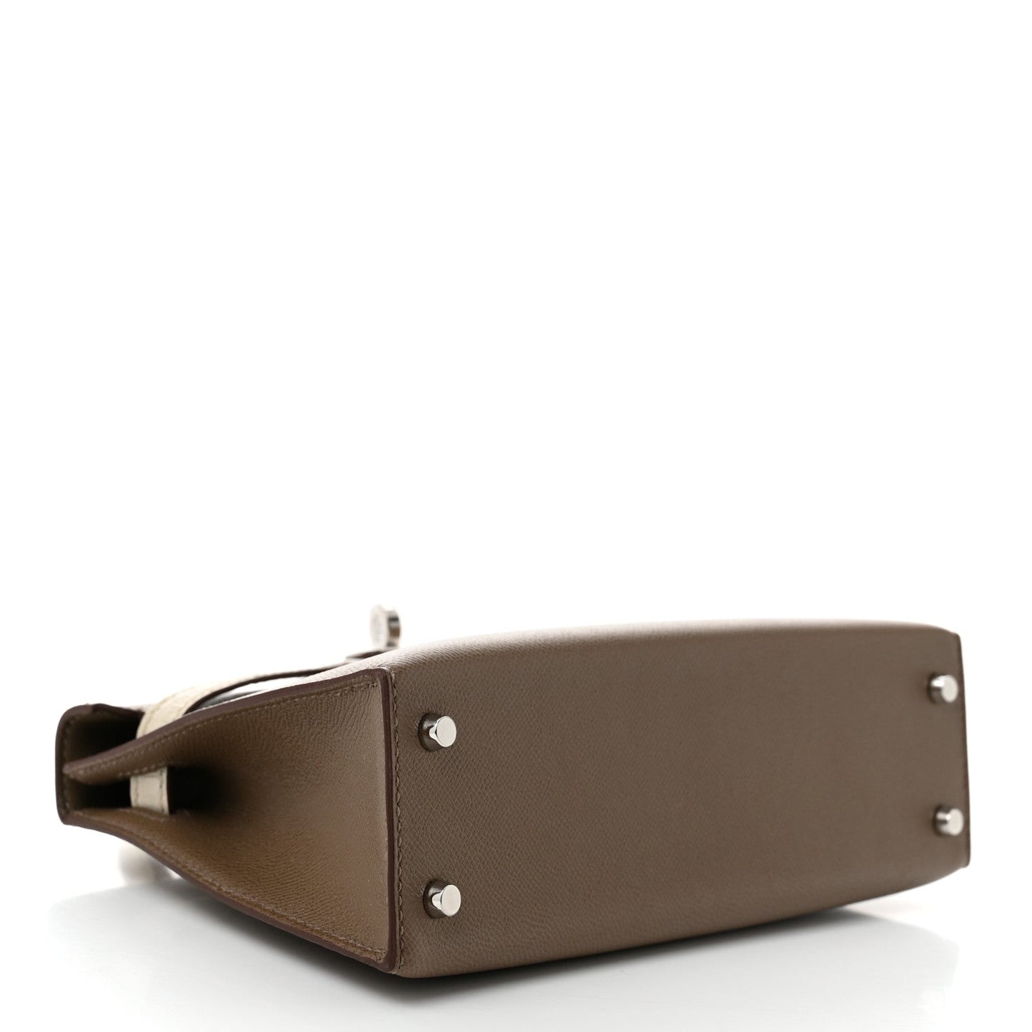Hermes Madame Calfskin Matte Alligator Mini Kelly Sellier Touch 20 Etoupe Beton
