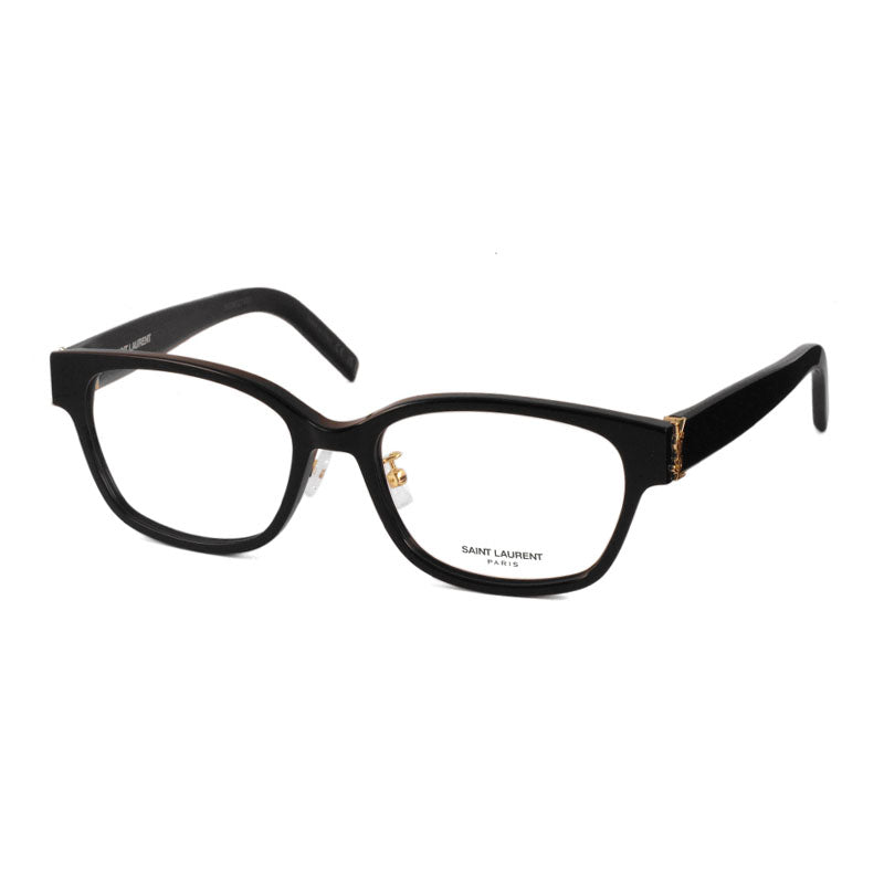 Saint Laurent Eyeglasses Square Full Rim, Shiny Black Frame and Clear Demo Lens Lens SLM33/J001